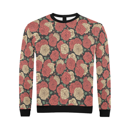 Camellia Pattern Print Design CM01 Men Long Sleeve Sweatshirt