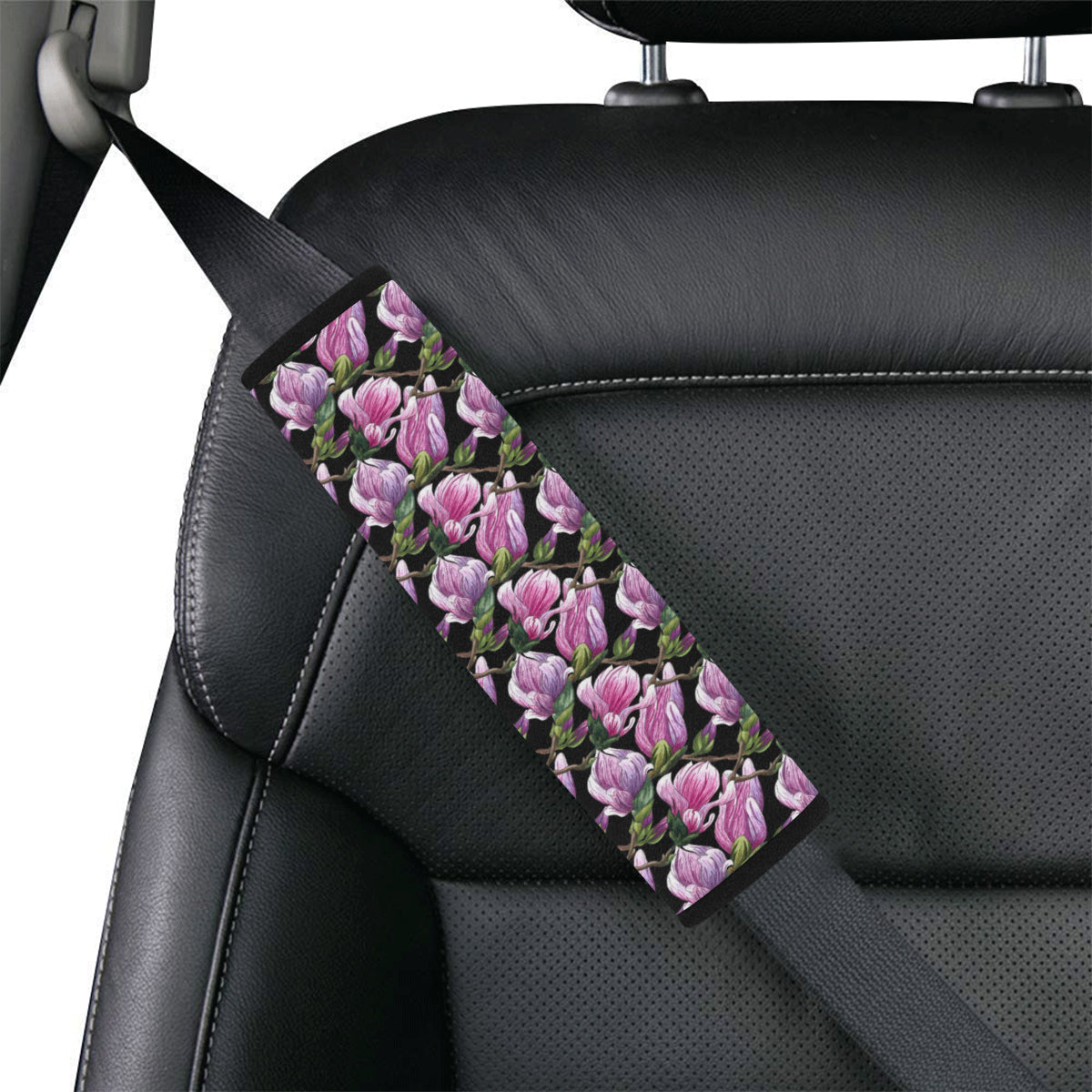 Magnolia Pattern Print Design MAG011 Car Seat Belt Cover