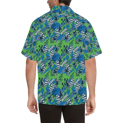Motocross Pattern Print Design 04 Men's Hawaiian Shirt