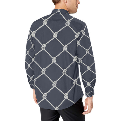 Rope Pattern Print Design A02 Men's Long Sleeve Shirt