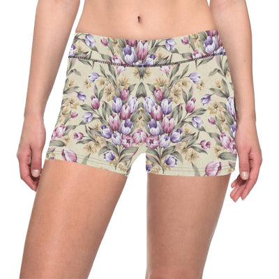 Tulip Pattern Print Design TP04 Yoga Shorts