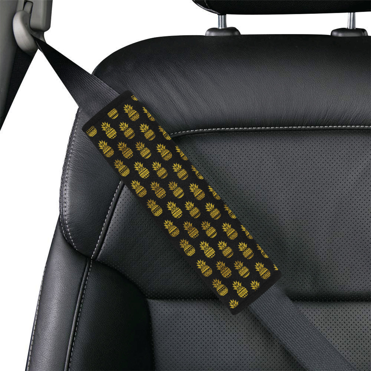 Pineapple Gold Tribal Style Print Car Seat Belt Cover