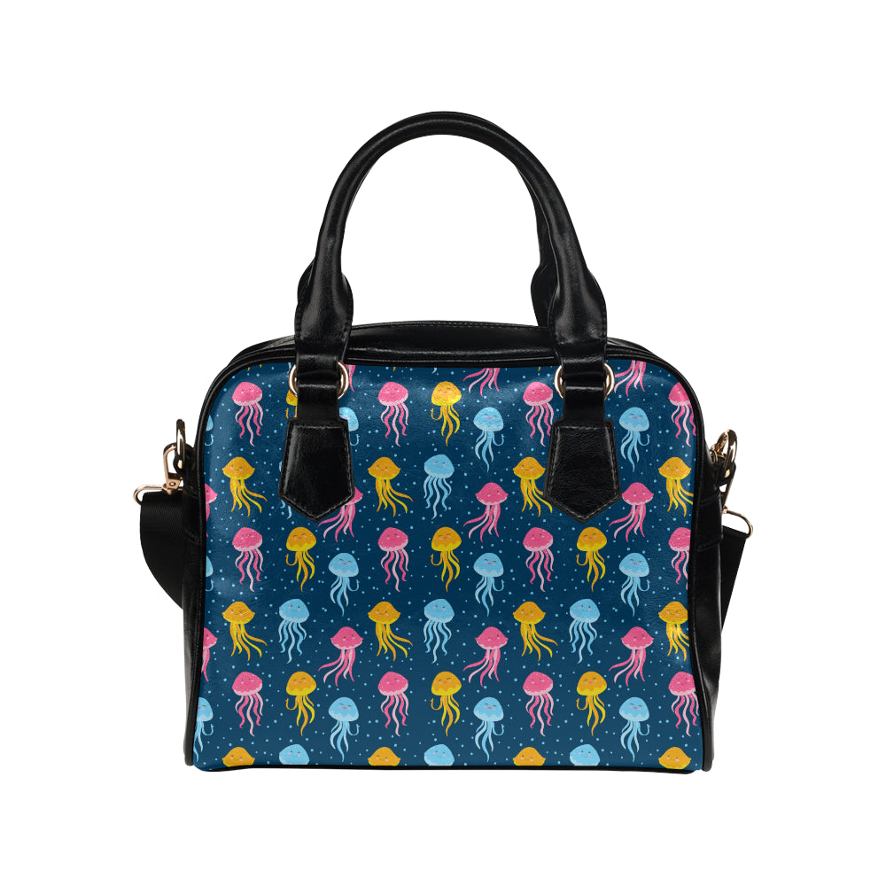 Jellyfish Pattern Print Design 04 Shoulder Handbag