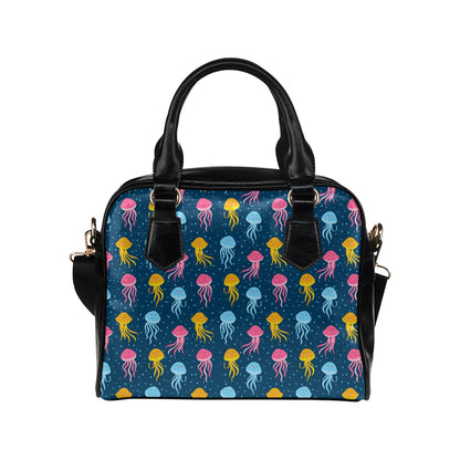 Jellyfish Pattern Print Design 04 Shoulder Handbag
