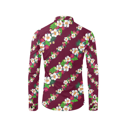 Hawaiian Themed Pattern Print Design H06 Men's Long Sleeve Shirt