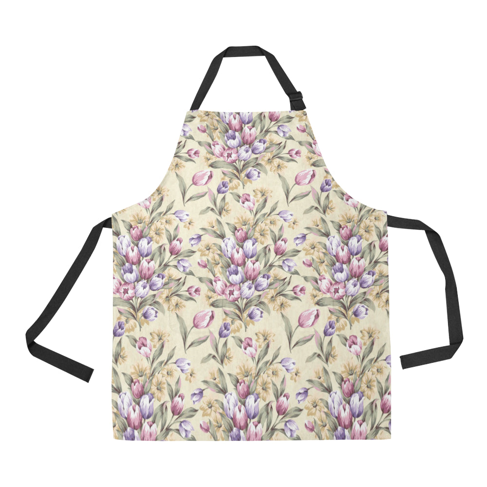 Tulip Pattern Print Design TP04 Apron with Pocket