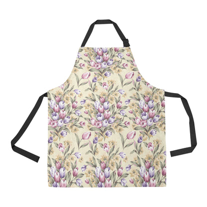 Tulip Pattern Print Design TP04 Apron with Pocket
