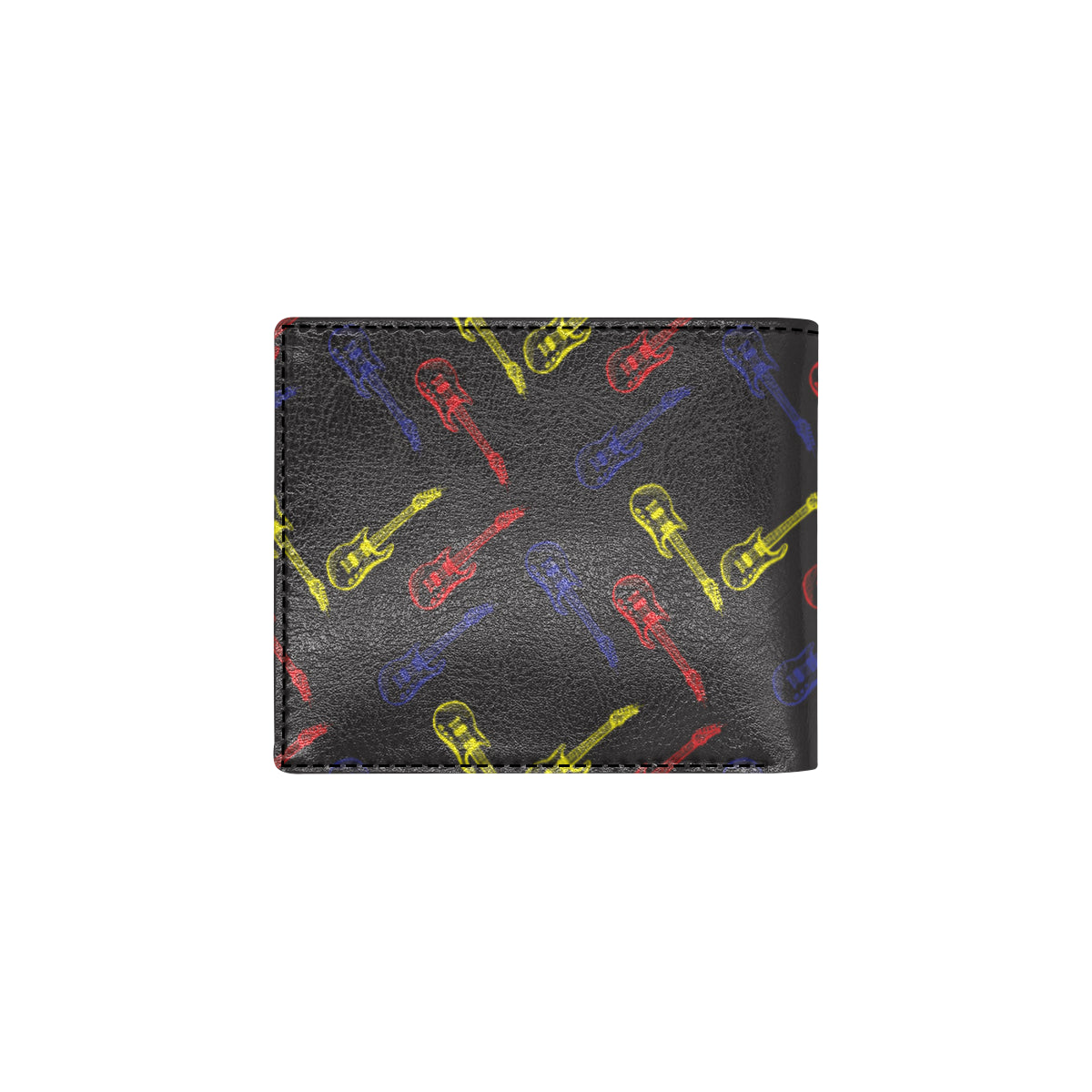 Electric Guitar Pattern Print Design 03 Men's ID Card Wallet
