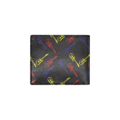 Electric Guitar Pattern Print Design 03 Men's ID Card Wallet