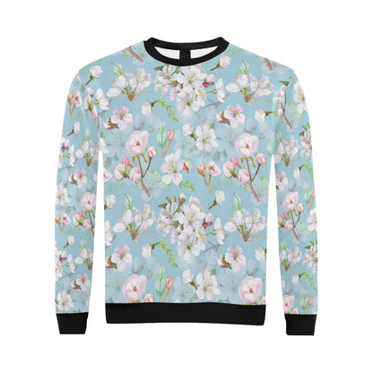 Apple blossom Pattern Print Design AB06 Men Long Sleeve Sweatshirt