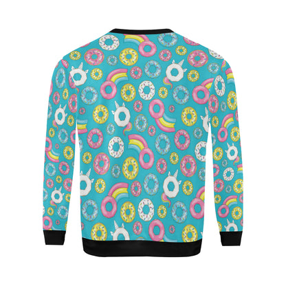 Donut Pattern Print Design DN013 Men Long Sleeve Sweatshirt