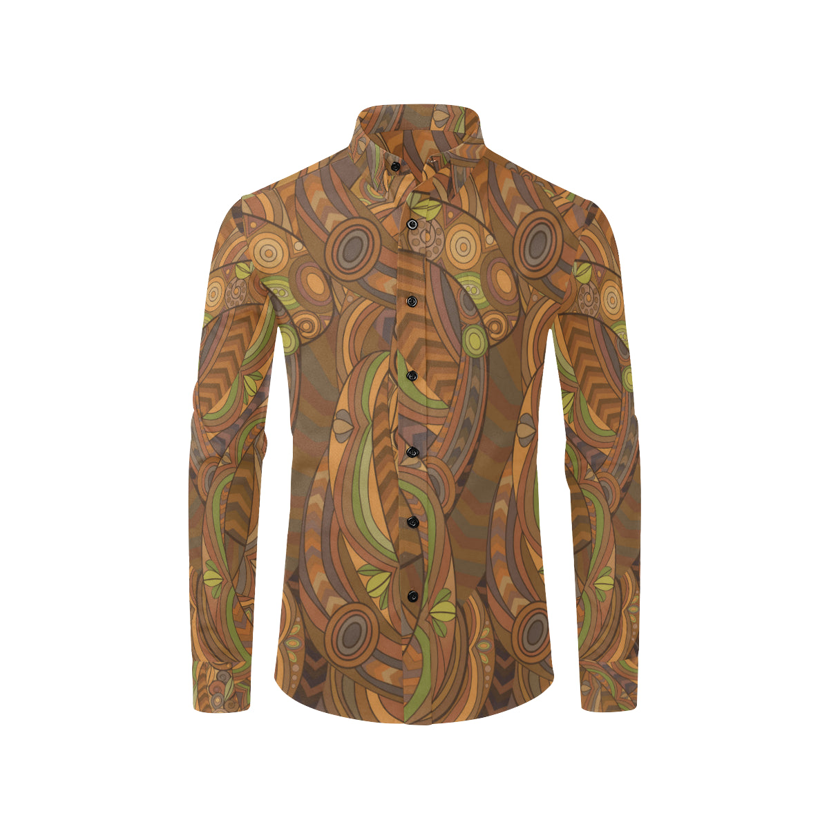Maori Ornament Design Print Men's Long Sleeve Shirt
