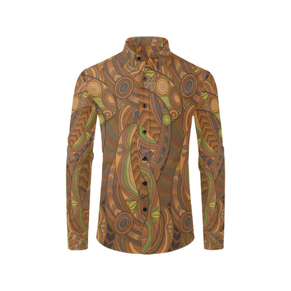 Maori Ornament Design Print Men's Long Sleeve Shirt