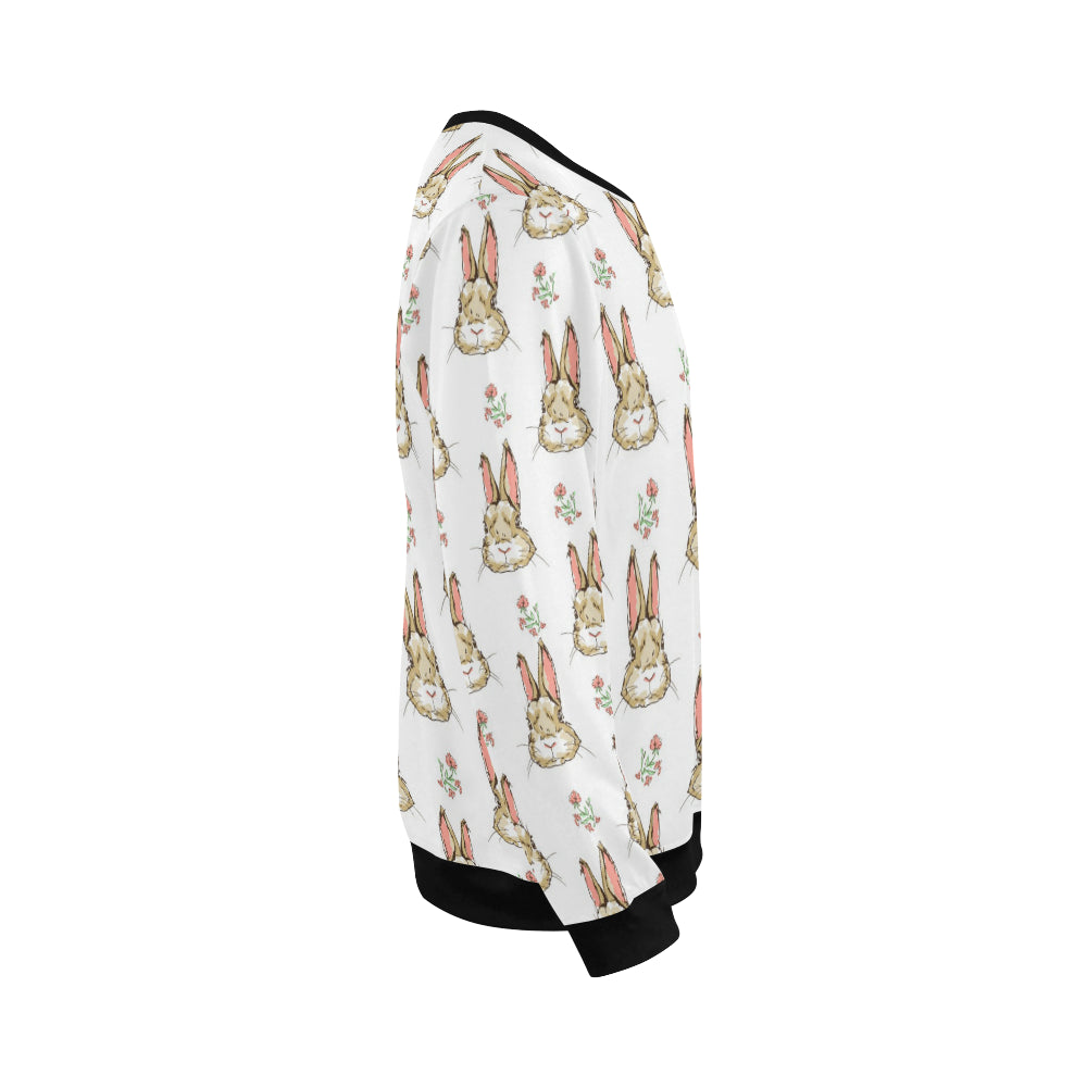 Rabbit Pattern Print Design RB09 Men Long Sleeve Sweatshirt