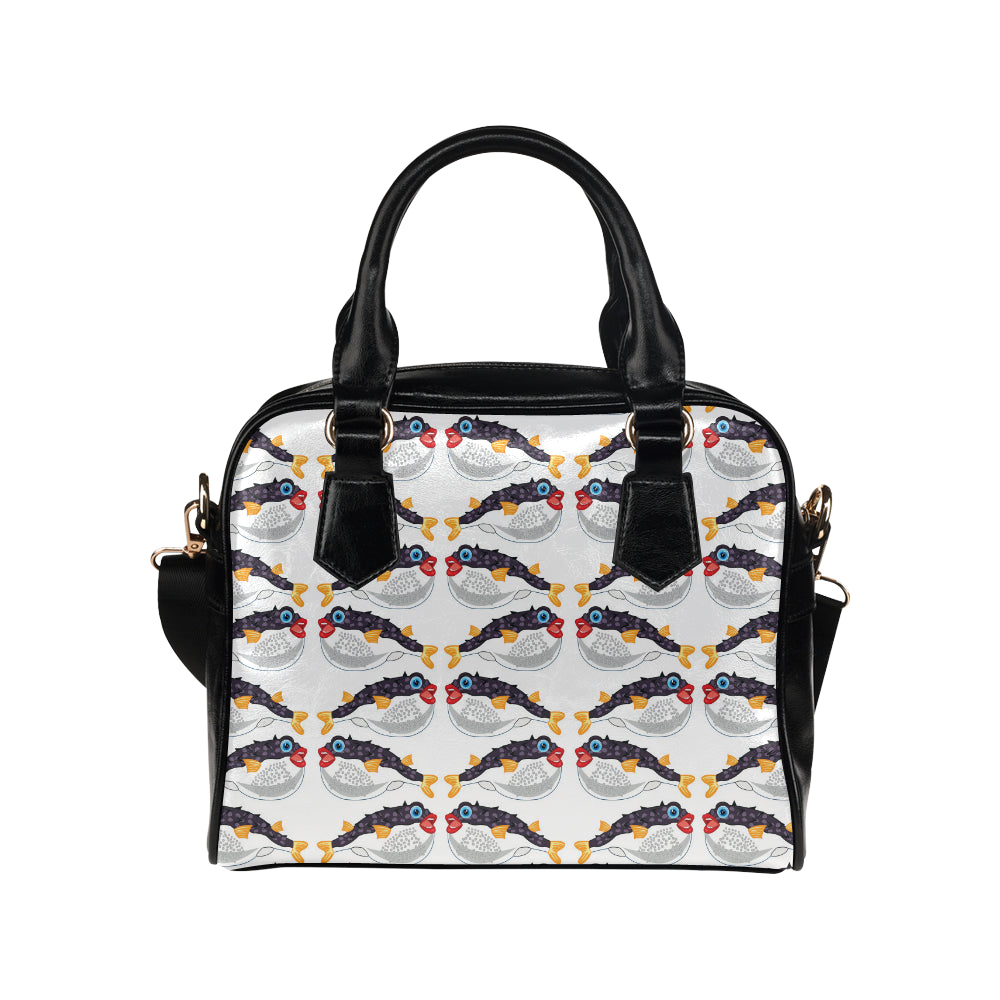 Fugu Pattern Print Design 03 Shoulder Handbag