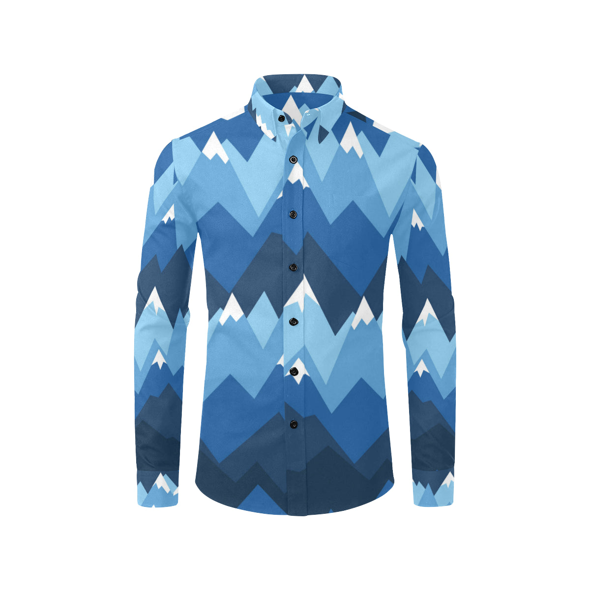 Mountain Pattern Print Design 04 Men's Long Sleeve Shirt
