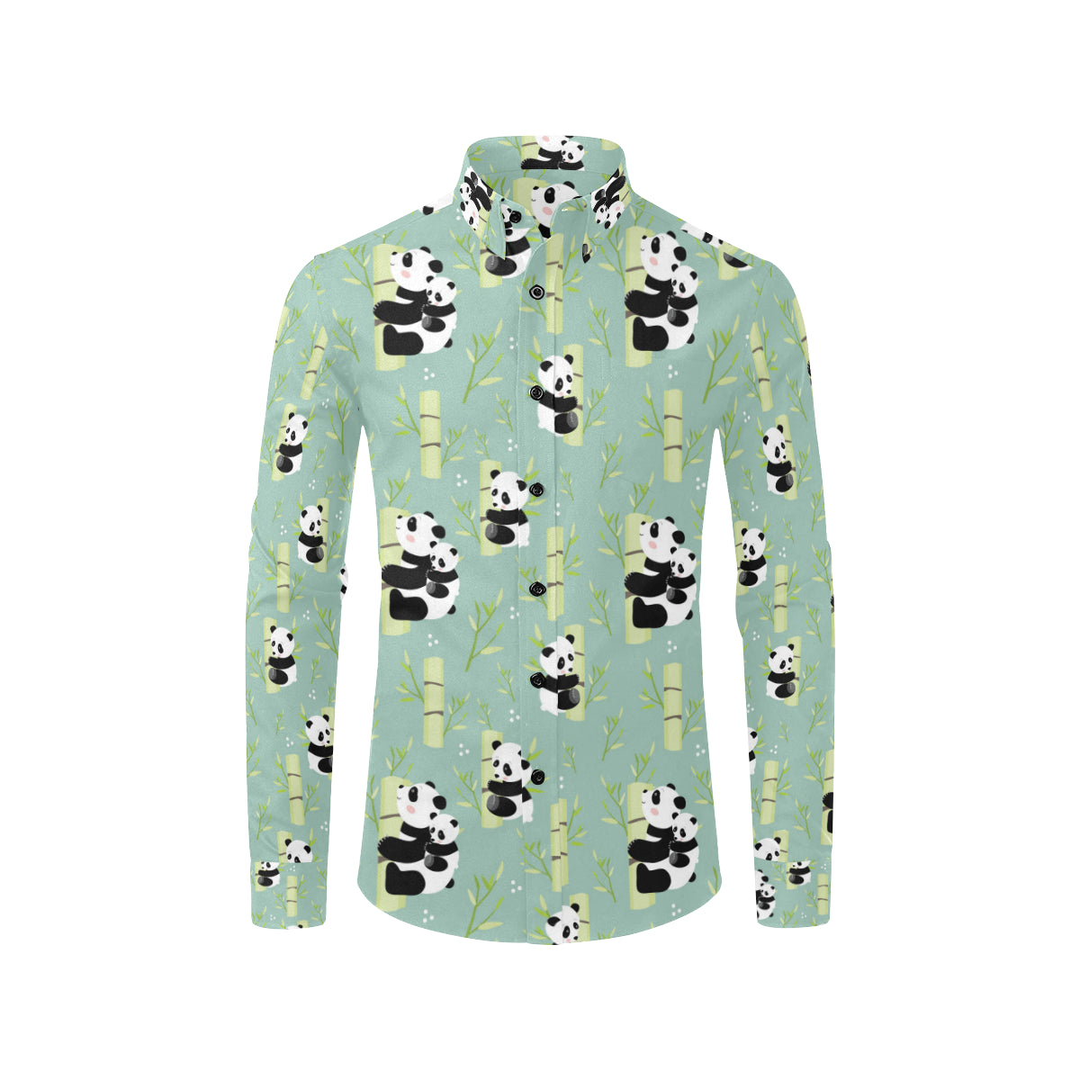 Panda Pattern Print Design A03 Men's Long Sleeve Shirt