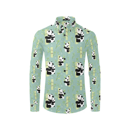 Panda Pattern Print Design A03 Men's Long Sleeve Shirt