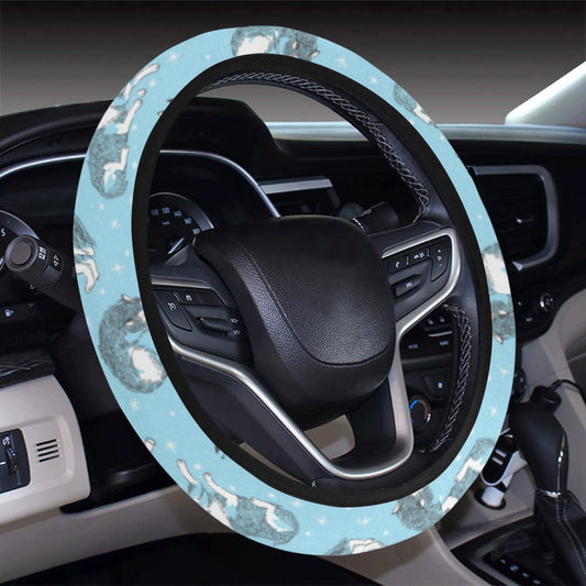 Wolf Design Print Pattern Steering Wheel Cover with Elastic Edge