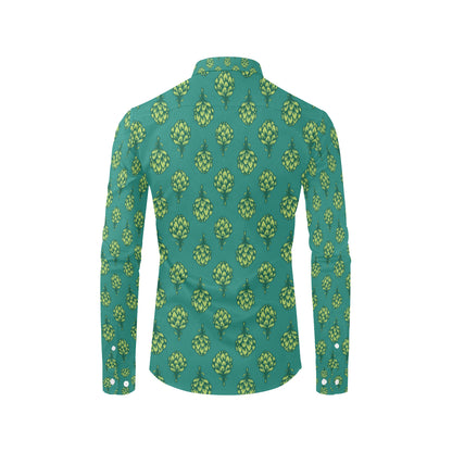 Artichoke Pattern Print Design 04 Men's Long Sleeve Shirt