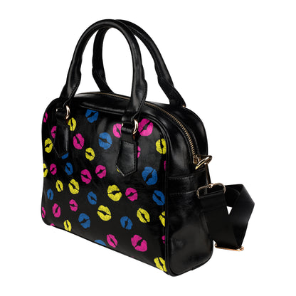 Lip Neon Color Pattern Print Design 01 Shoulder Handbag