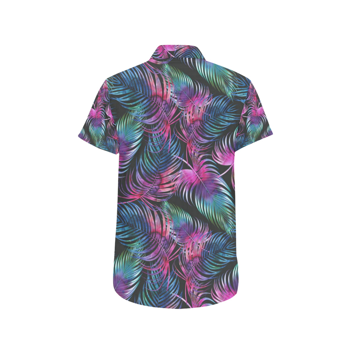 Palm Leaves Pattern Print Design PL010 Men's Short Sleeve Button Up Shirt