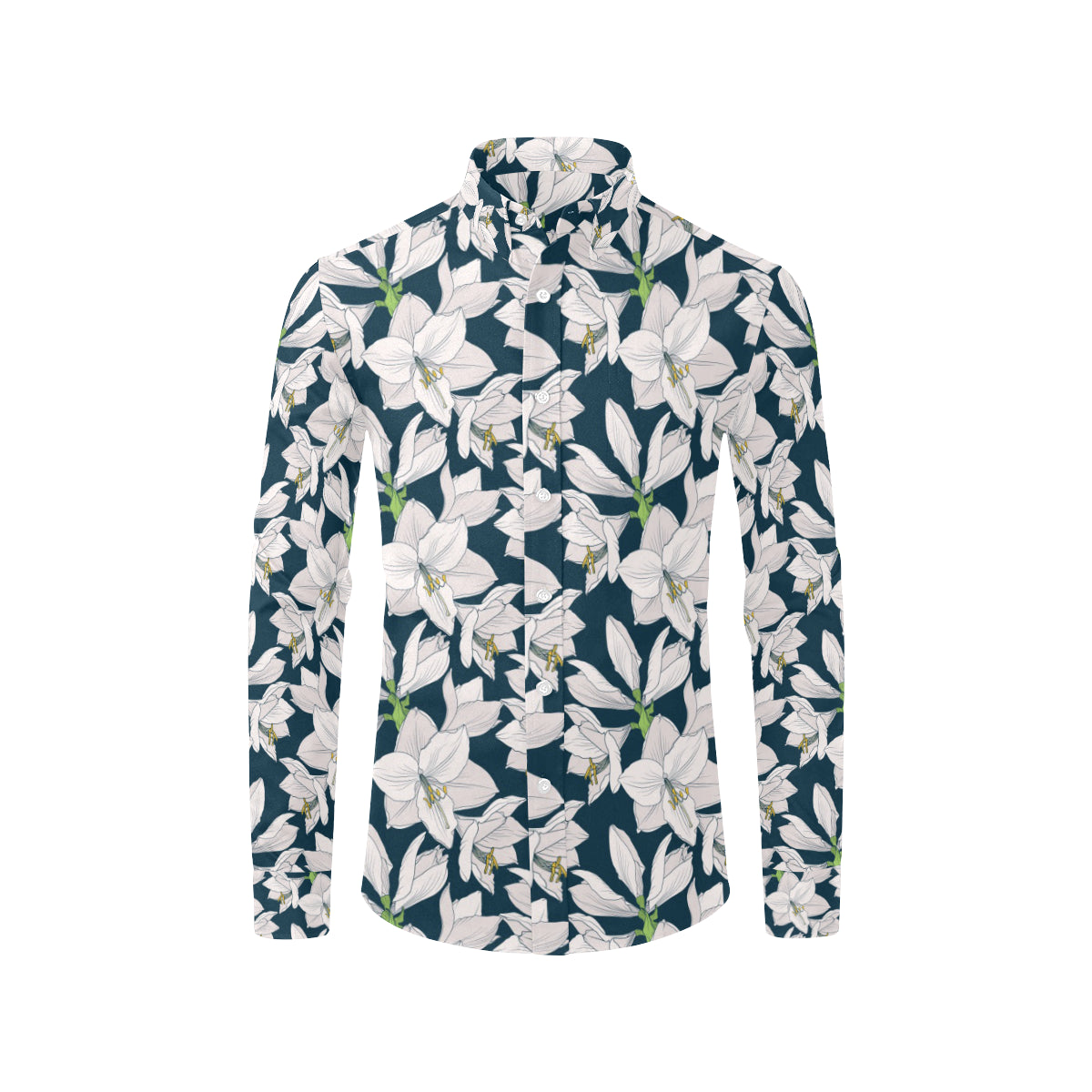 Amaryllis Pattern Print Design AL02 Men's Long Sleeve Shirt