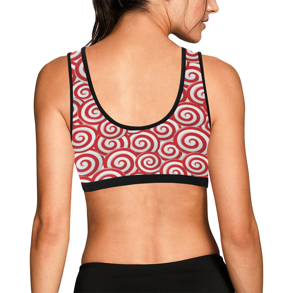 Candy Pattern Print Design 03 Sports Bra