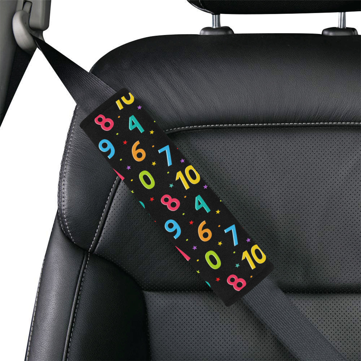 Number Pattern Print Design A04 Car Seat Belt Cover