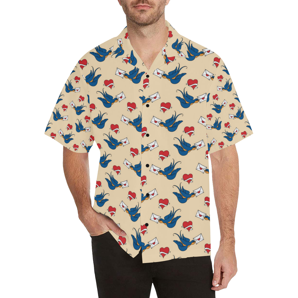 Swallow Bird Pattern Print Design 05 Men's Hawaiian Shirt