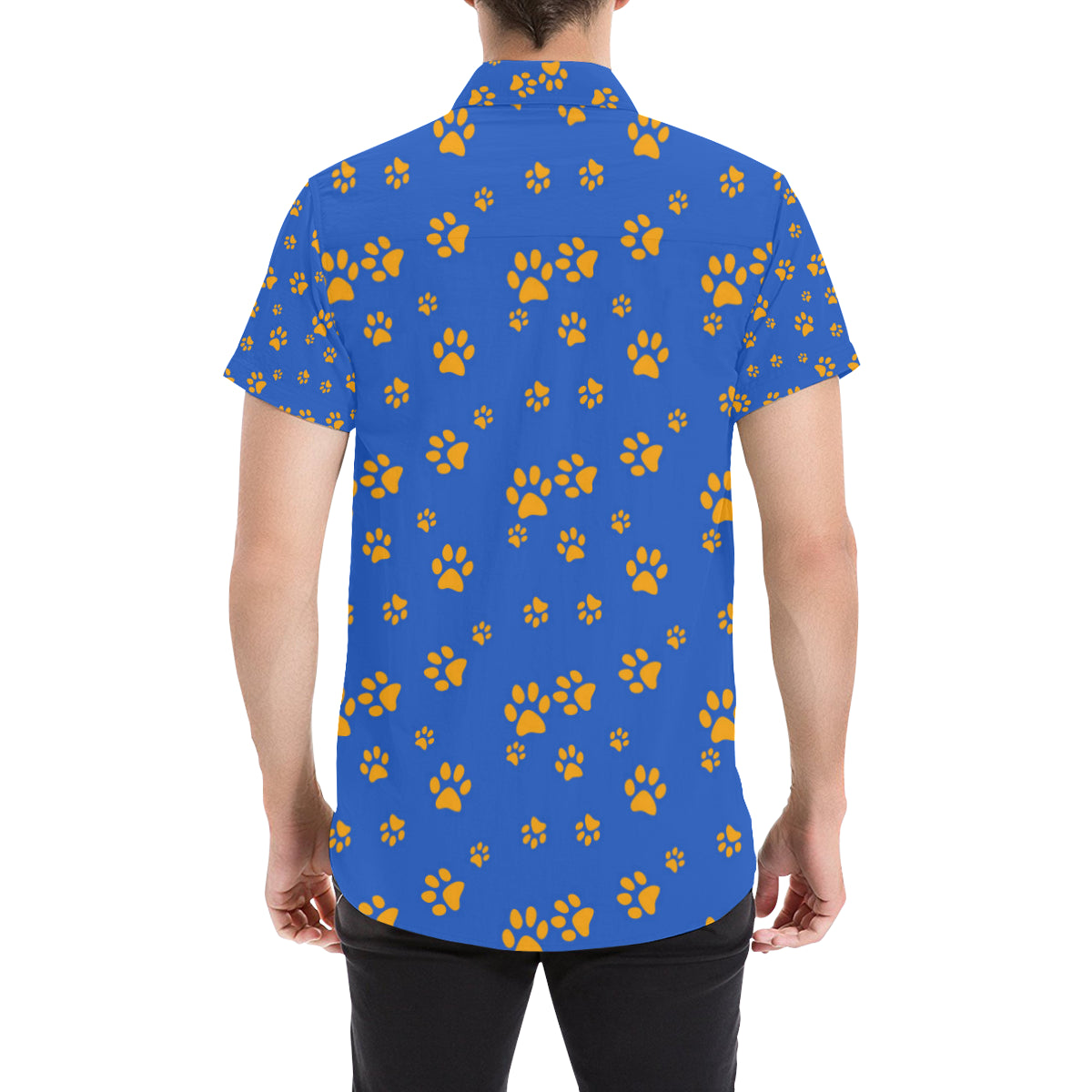 Paw Pattern Print Design A03 Men's Short Sleeve Button Up Shirt