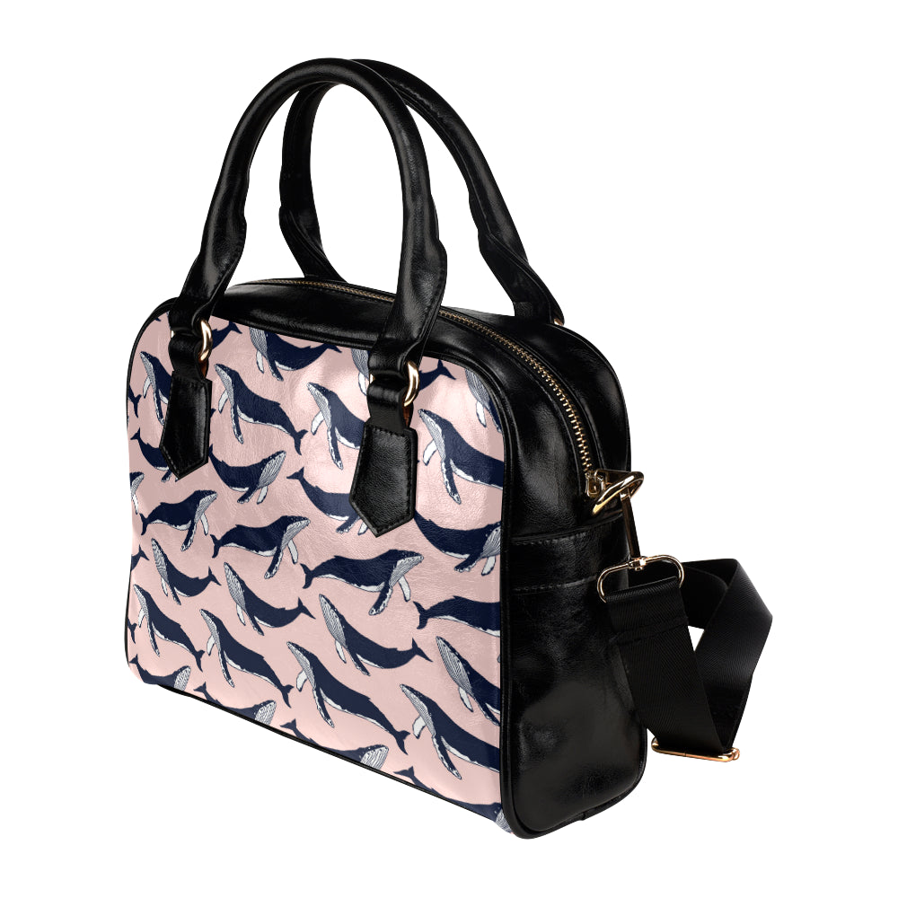 Humpback Whale Pattern Print Design 02 Shoulder Handbag