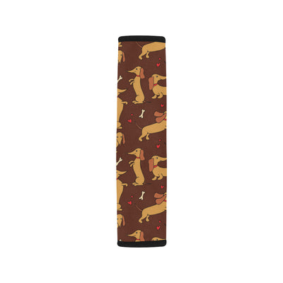 Dachshund Happy Print Pattern Car Seat Belt Cover