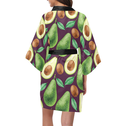 Avocado Pattern Print Design AC08 Women's Short Kimono