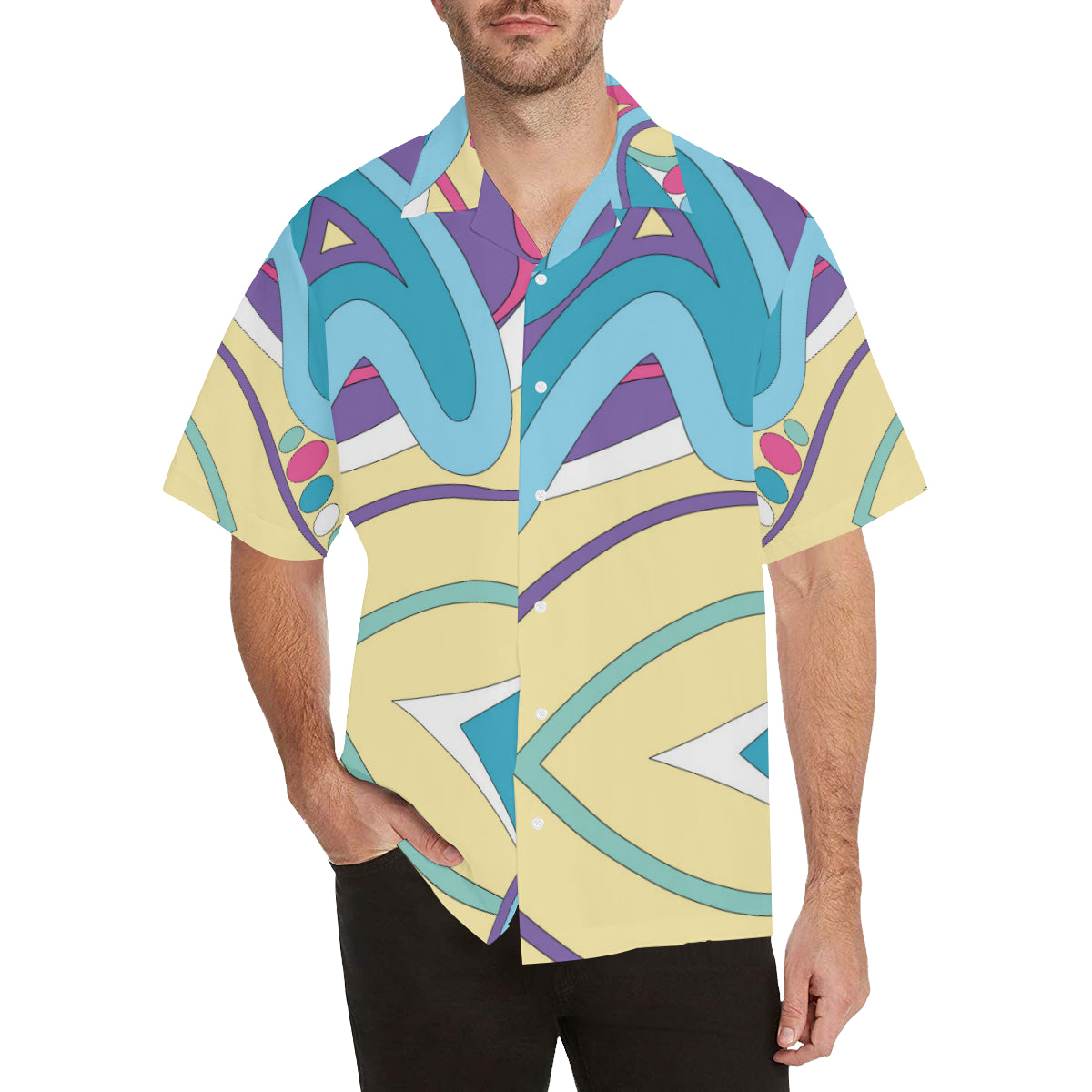 Funky Retro Pattern Print Design A01 Men's Hawaiian Shirt