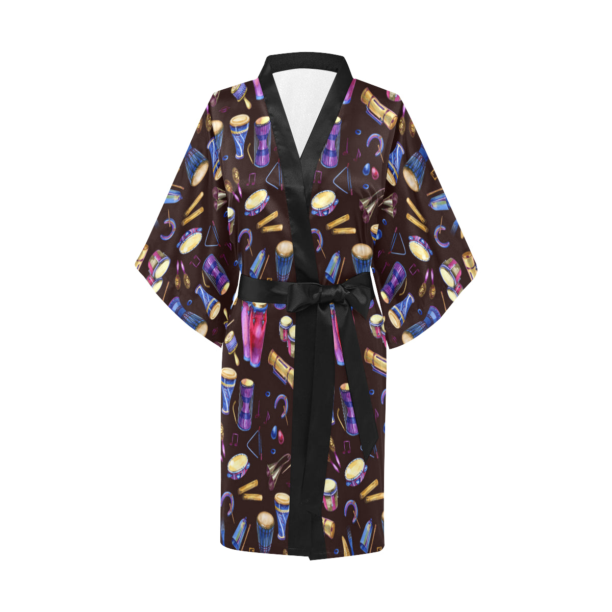 Percussion Neon Pattern Print Design 04 Women's Short Kimono