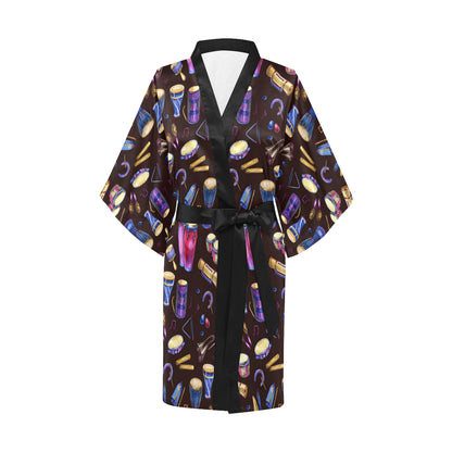 Percussion Neon Pattern Print Design 04 Women's Short Kimono