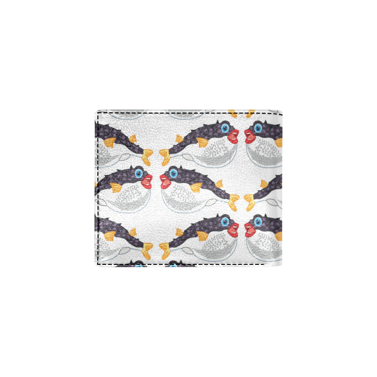 Fugu Pattern Print Design 03 Men's ID Card Wallet