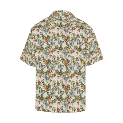 Butterfly Flower Pattern Print Design 06 Men's Hawaiian Shirt