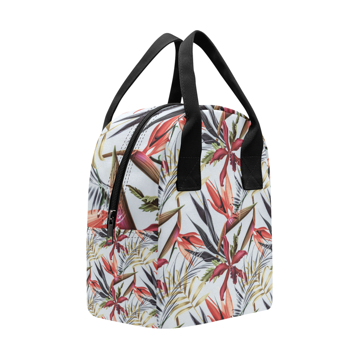 Tropical Flower Pattern Print Design TF021 Insulated Lunch Bag