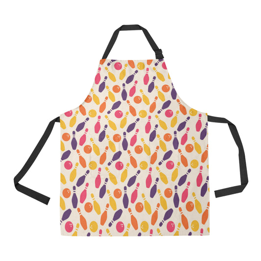 Bowling Pattern Print Design 06 Apron with Pocket
