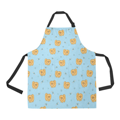 Pomeranians Pattern Print Design A03 Apron with Pocket