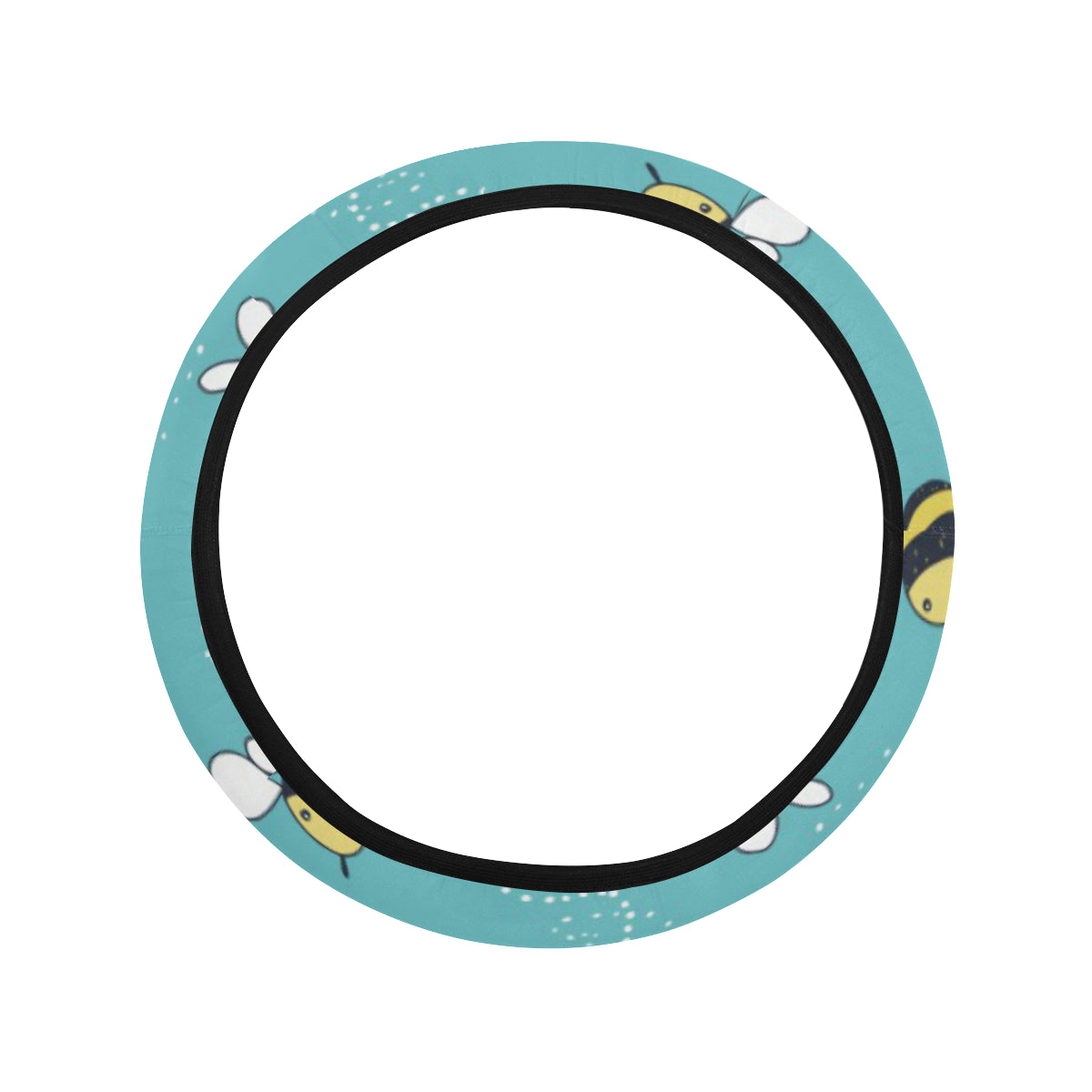 Bee Pattern Print Design BEE02 Steering Wheel Cover with Elastic Edge