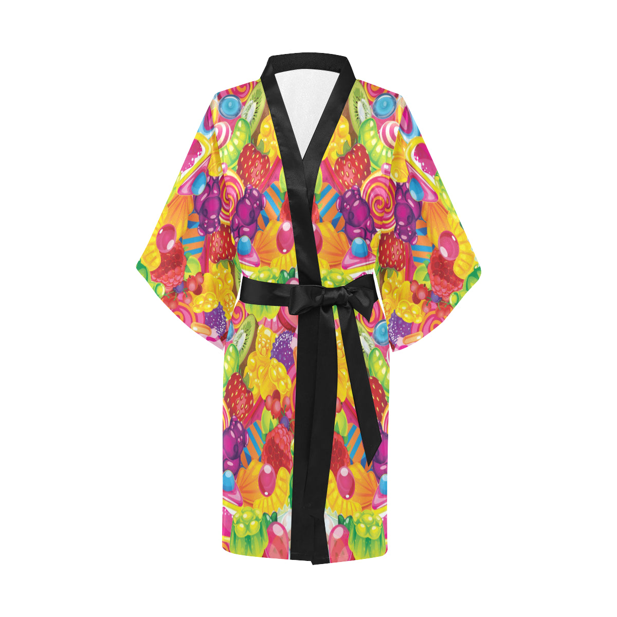 Candy Pattern Print Design CA01 Women's Short Kimono