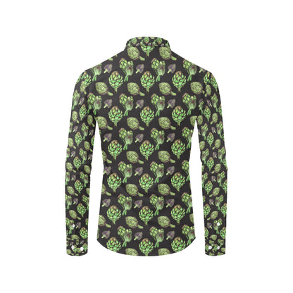 Artichoke Pattern Print Design 02 Men's Long Sleeve Shirt