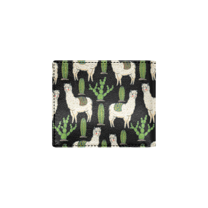 Llama Cactus Pattern Print Design 011 Men's ID Card Wallet