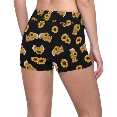 Sunflower Pattern Print Design SF016 Yoga Shorts