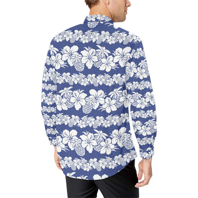 Hawaiian Themed Pattern Print Design H07 Men's Long Sleeve Shirt