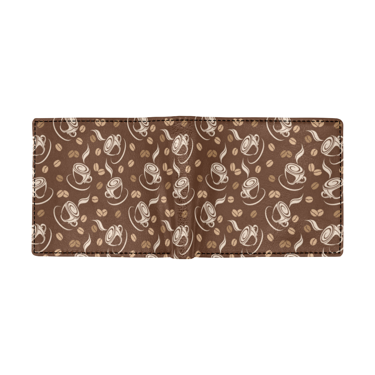 Coffee Pattern Print Design 03 Men's ID Card Wallet