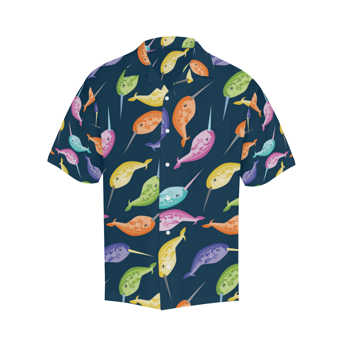 Narwhal Colorful Pattern Print Design 03 Men's Hawaiian Shirt